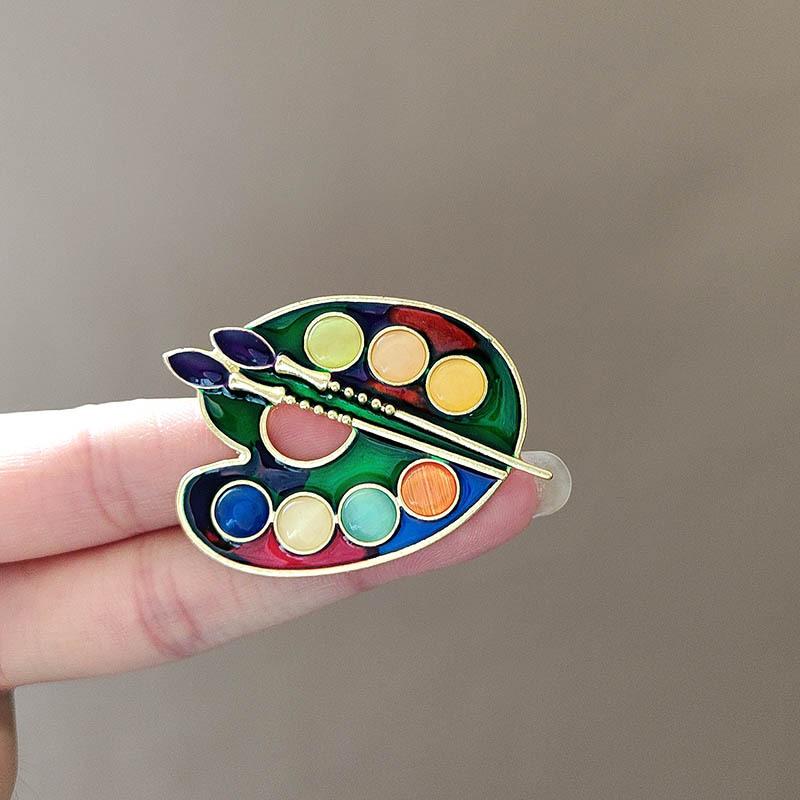 Women Accessories Drawing - Fashion Enamel Palette Brooches For Women