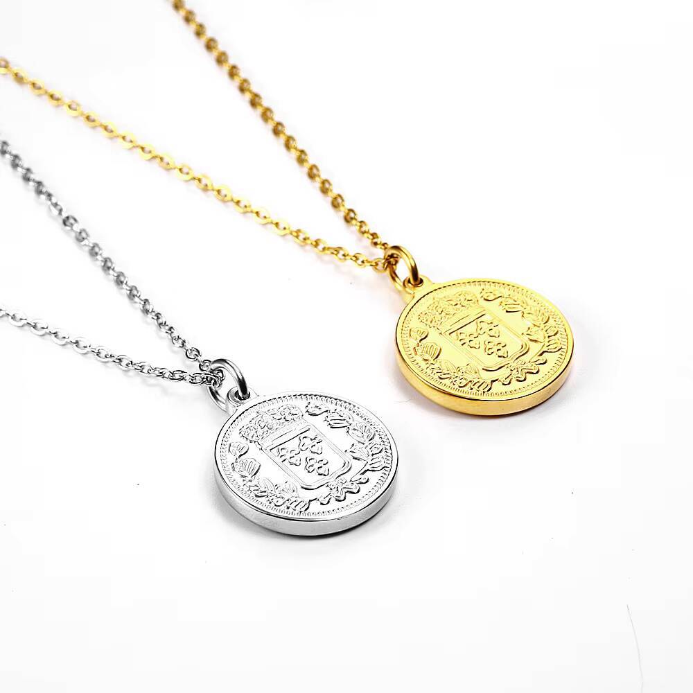 Coin Necklace Delicate - Women Delicate Gold Plated Elizabeth Queen
