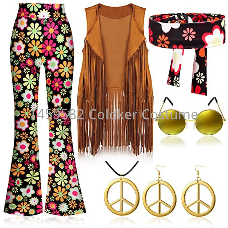 Women'S Accessories In The 70S - Hippie Costume Women Peace Love Girls