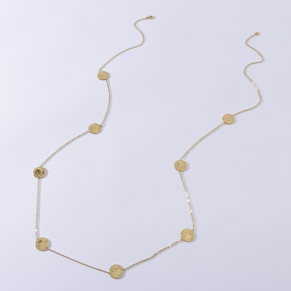 Coin Necklace Delicate - LUIZADA Stainless Steel Fashionable Design Necklace