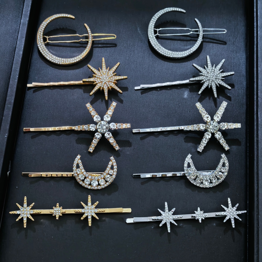 Women Accessories On Sale - 3/4 pcs set Crystal Star Hairpins