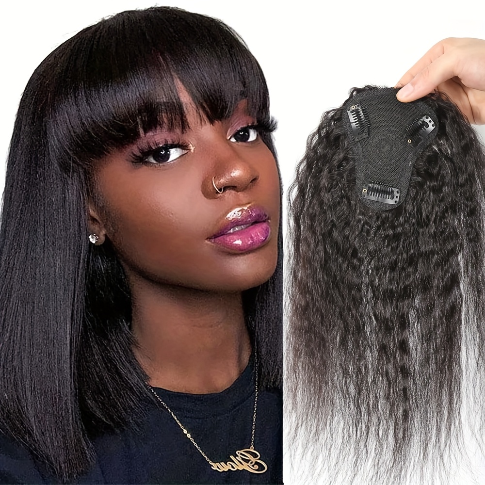 Women Accessories On Sale - Kinky Straight Topper Hair with Bangs