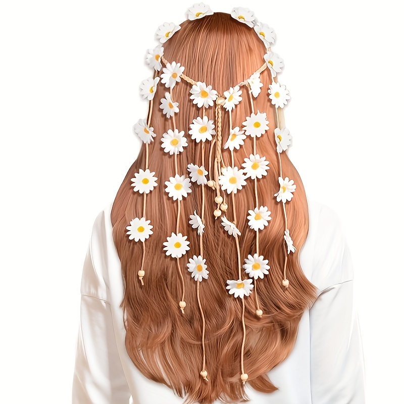 Women'S Accessories In The 70S - Flower hippie headband, flower crown, summer