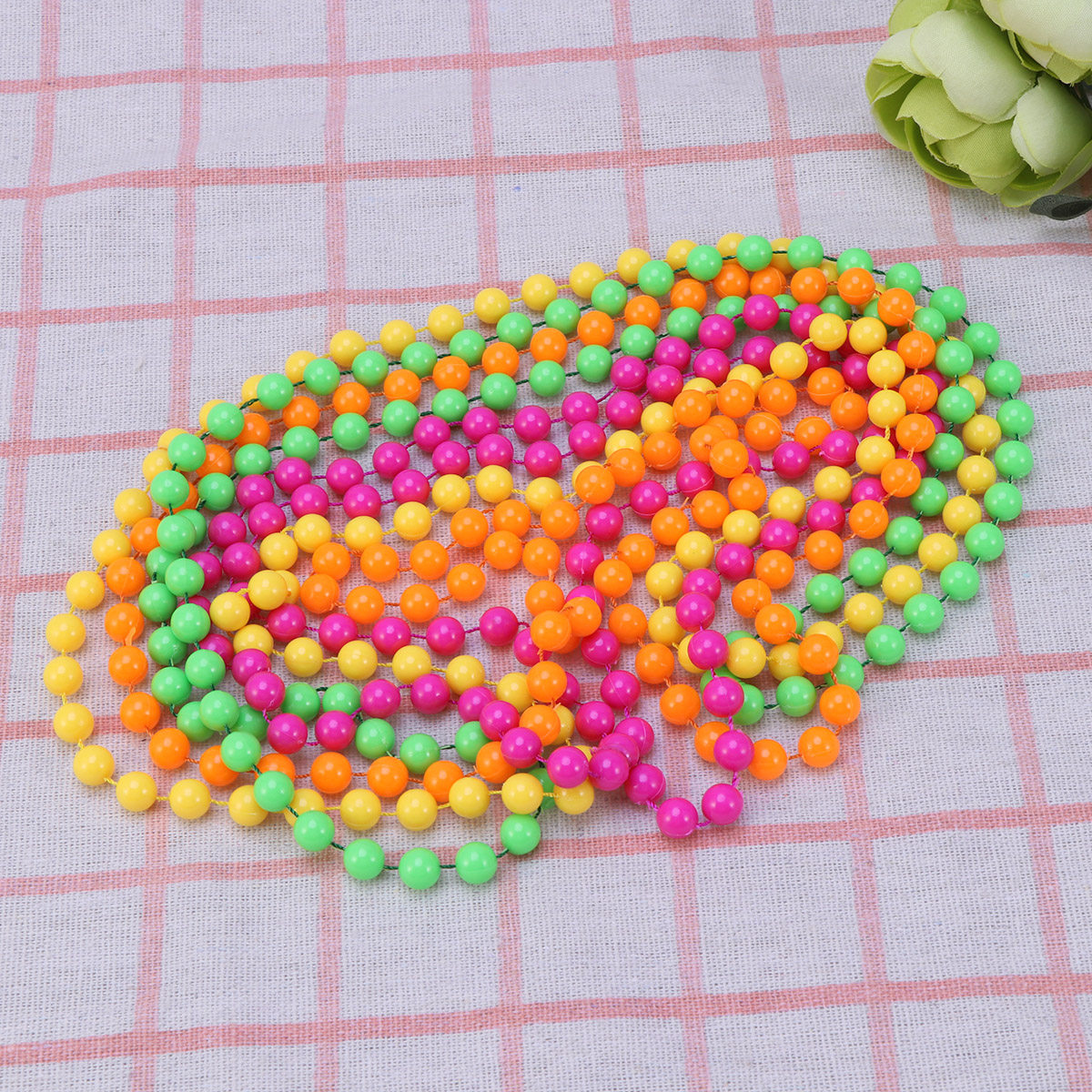 Women'S Accessories In The 70S - 4Pcs Plastic Bead Necklace Women Vibrant