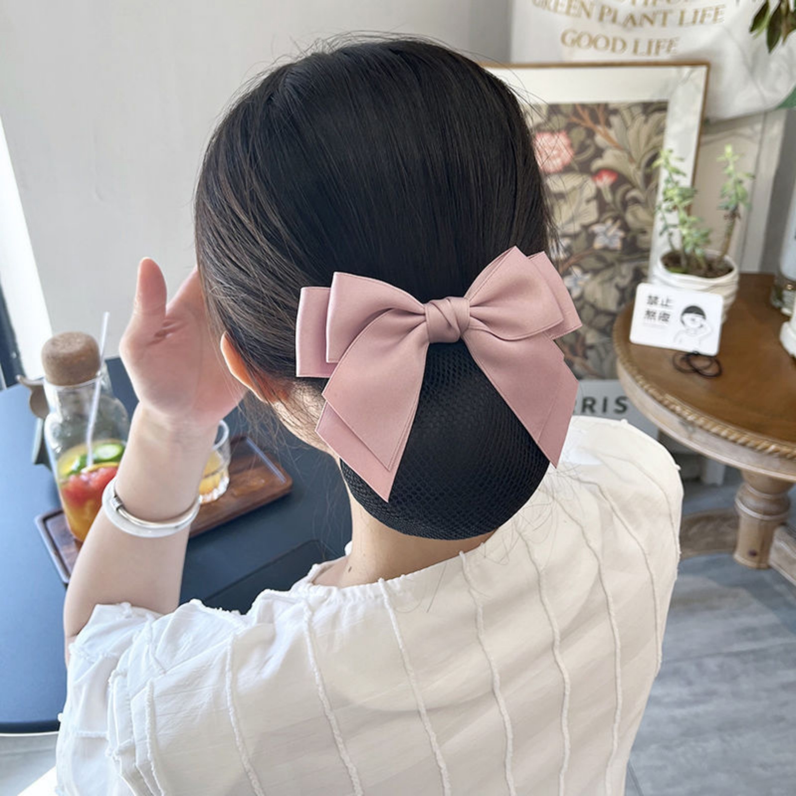 1PC Elegant Bow Hair Net for P - Women'S Work Accessories 评论和价格