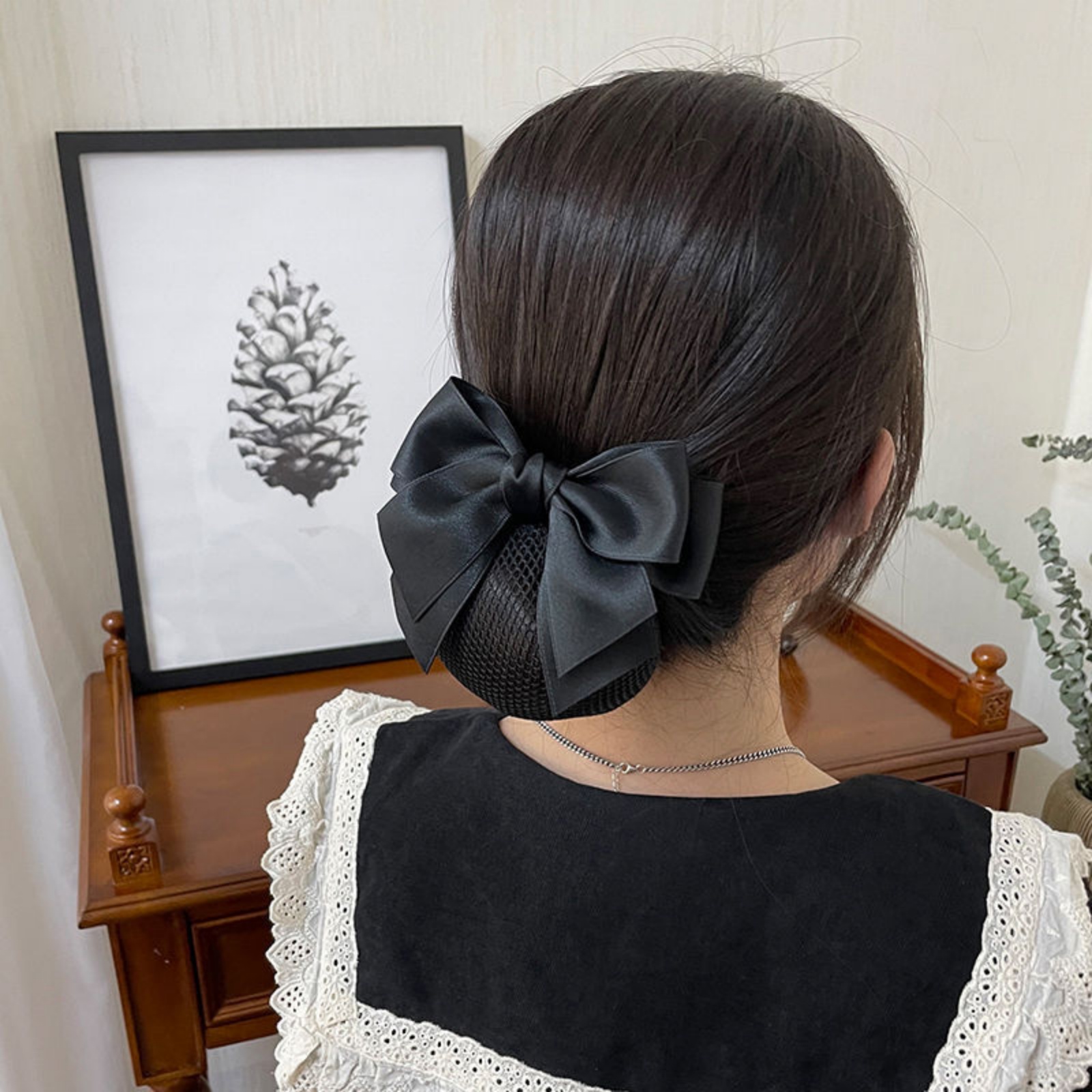 1PC Elegant Bow Hair Net for P - Women'S Work Accessories 评论和价格