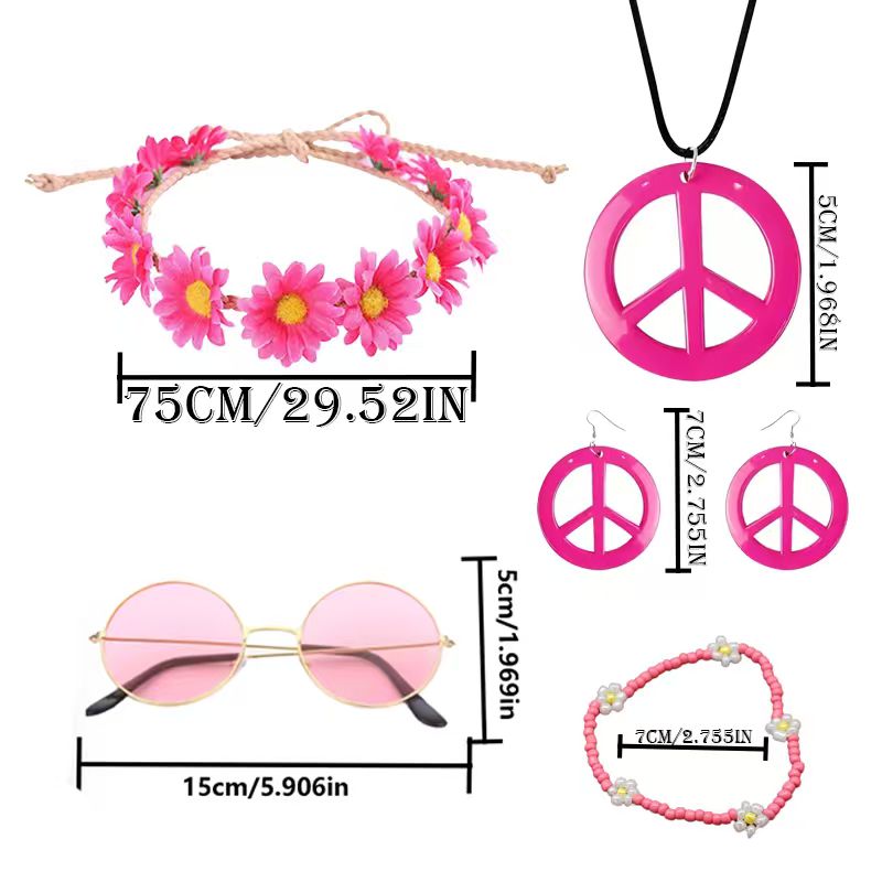 PESENAR Hippie Costume Accesso - Women'S Accessories In The 70S 评论和价格