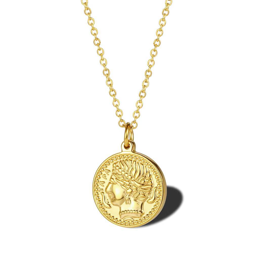 Women Delicate Gold Plated Eli - Coin Necklace Delicate 评论和价格