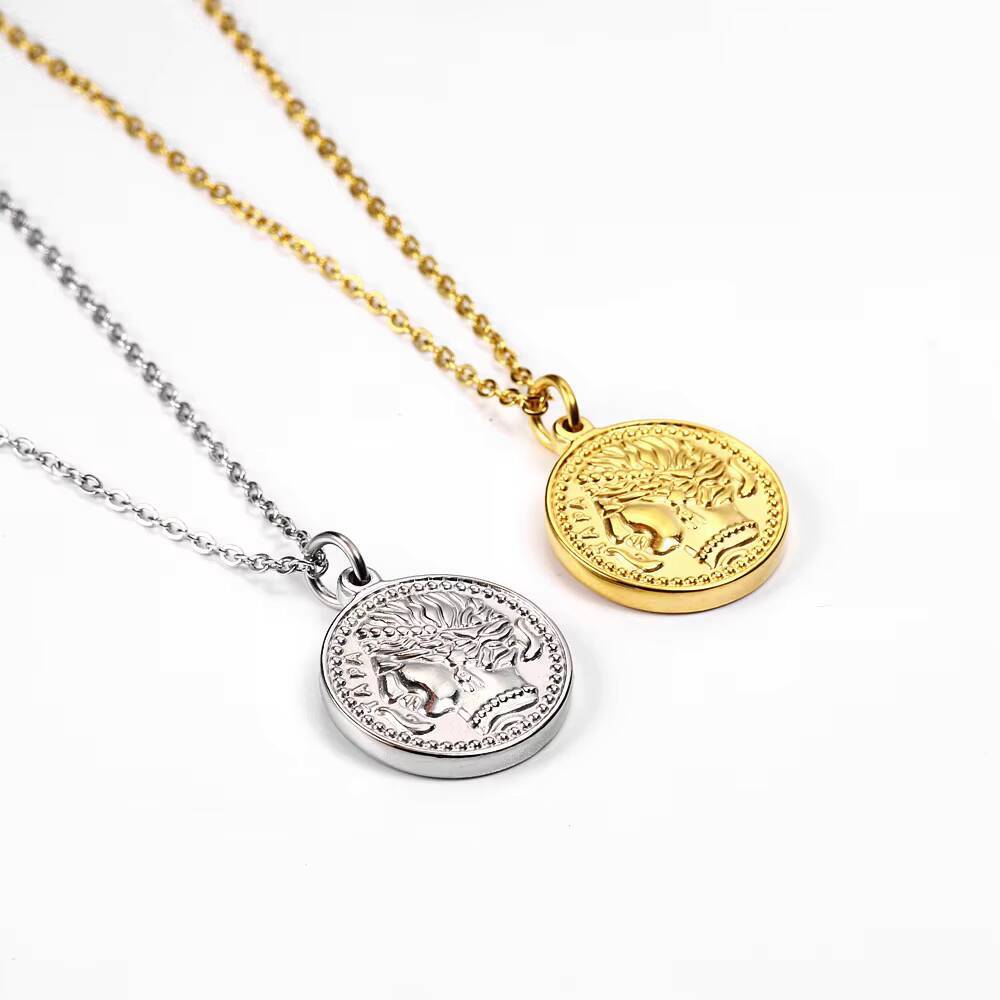 Women Delicate Gold Plated Eli - Coin Necklace Delicate 评论和价格