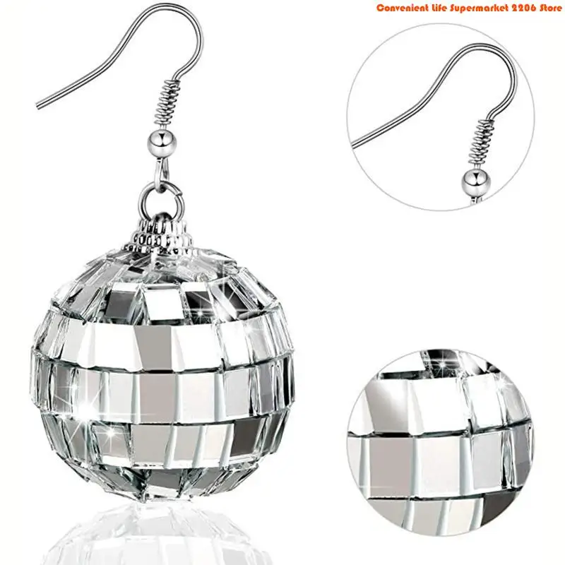 Q5WE Disco Ball Earrings 70s D - Women'S Accessories In The 70S 评论和价格