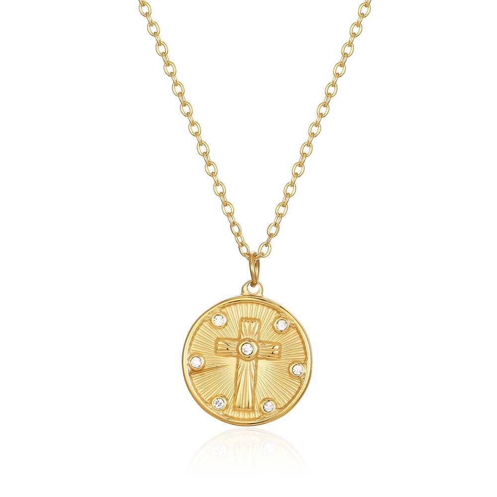 Women Delicate Round Coin Zirc - Coin Necklace Delicate 评论和价格