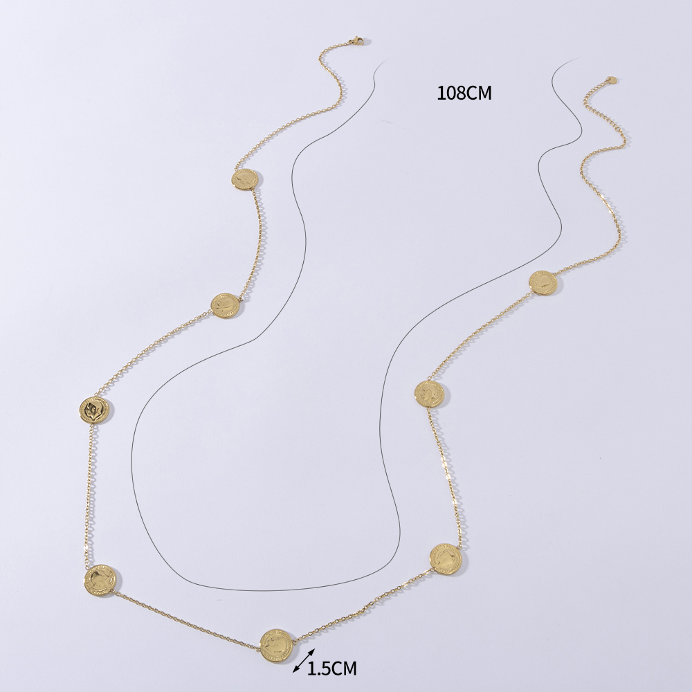 LUIZADA Stainless Steel Fashio - Coin Necklace Delicate 评论和价格