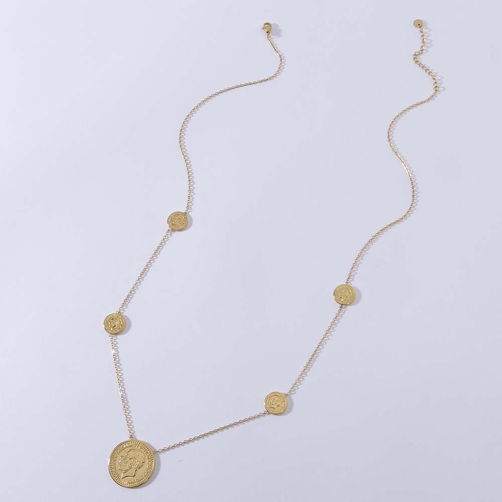 LUIZADA Stainless Steel Fashio - Coin Necklace Delicate 评论和价格