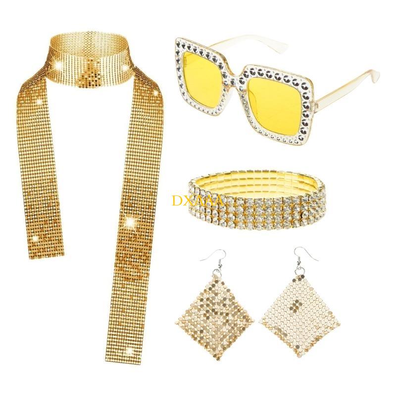 DXAA 70s Disco Fancy Dress Set - Women'S Accessories In The 70S 评论和价格