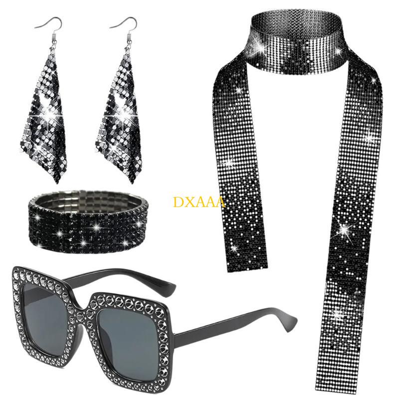 DXAA 70s Disco Fancy Dress Set - Women'S Accessories In The 70S 评论和价格