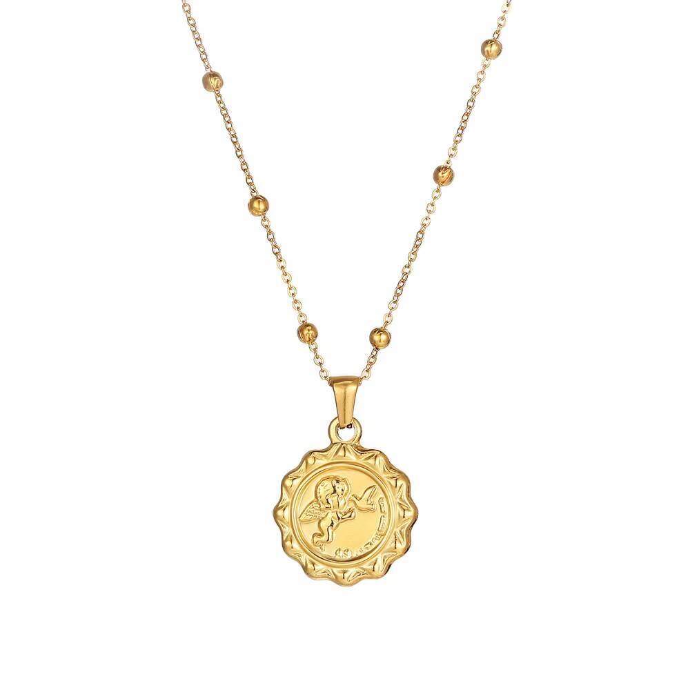 Women Delicate The Angel Cupid - Coin Necklace Delicate 评论和价格