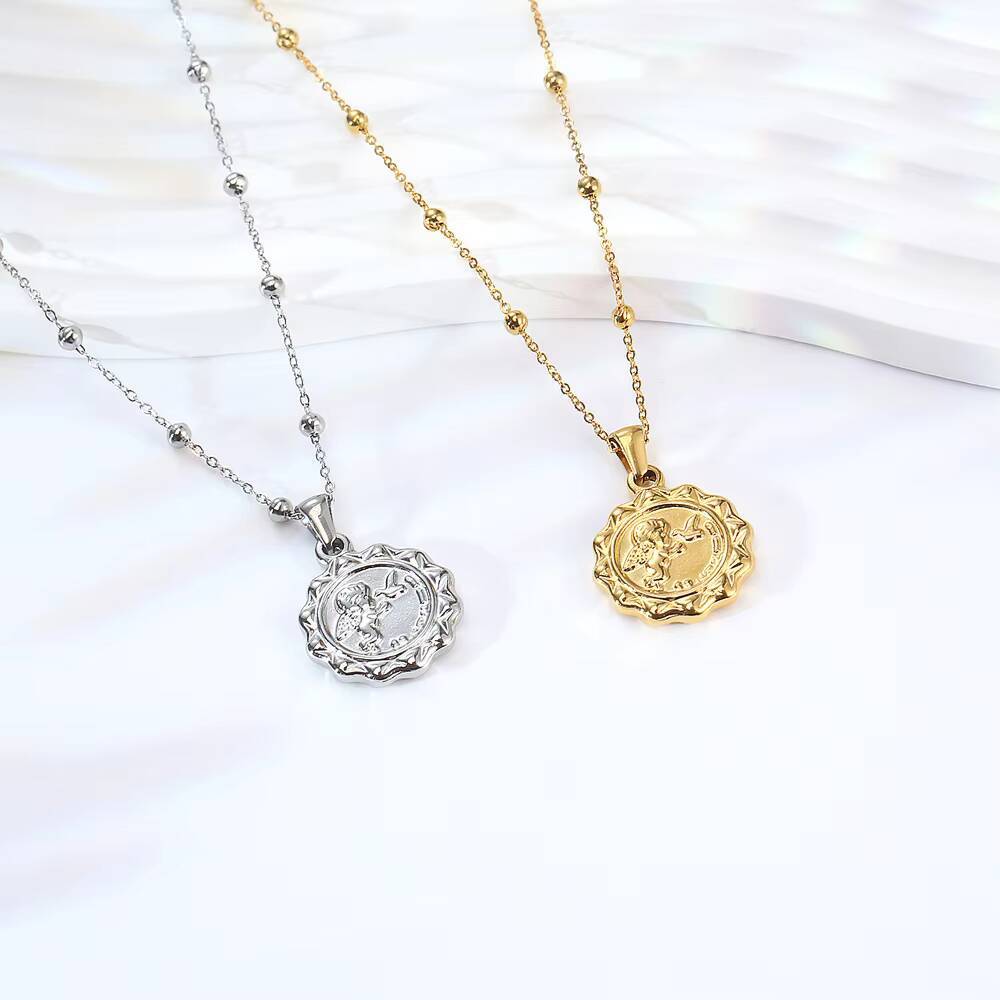 Women Delicate The Angel Cupid - Coin Necklace Delicate 评论和价格