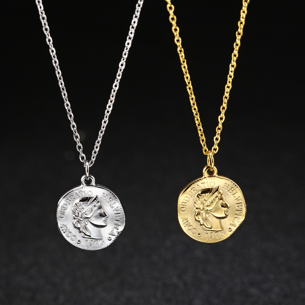 Stainless Steel Women Delicate - Coin Necklace Delicate 评论和价格