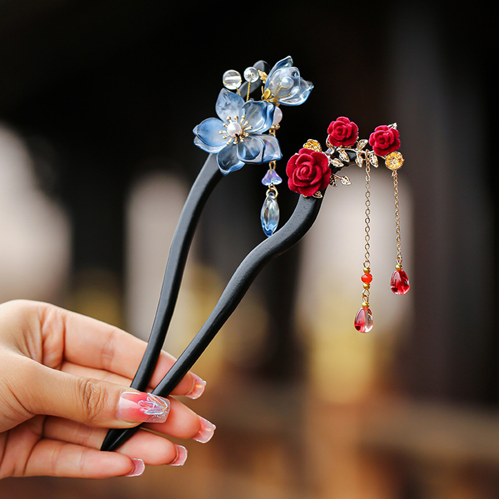Chinese Style Flower Tassel Ha - Women Accessories On Sale 评论和价格
