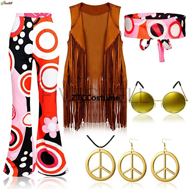 Hippie Costume Women 60s 70s P - Women'S Accessories In The 70S 评论和价格
