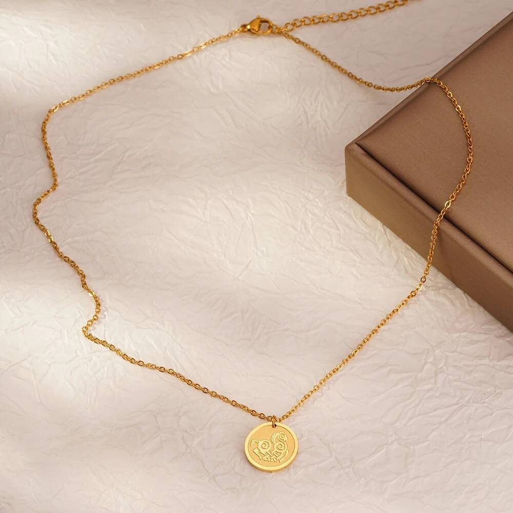Stainless Steel Fashion Women  - Coin Necklace Delicate 评论和价格