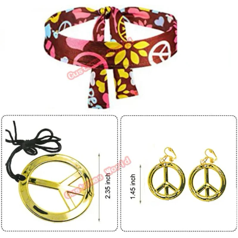 Peace Love Women Party 60S 70S - Women'S Accessories In The 70S 评论和价格