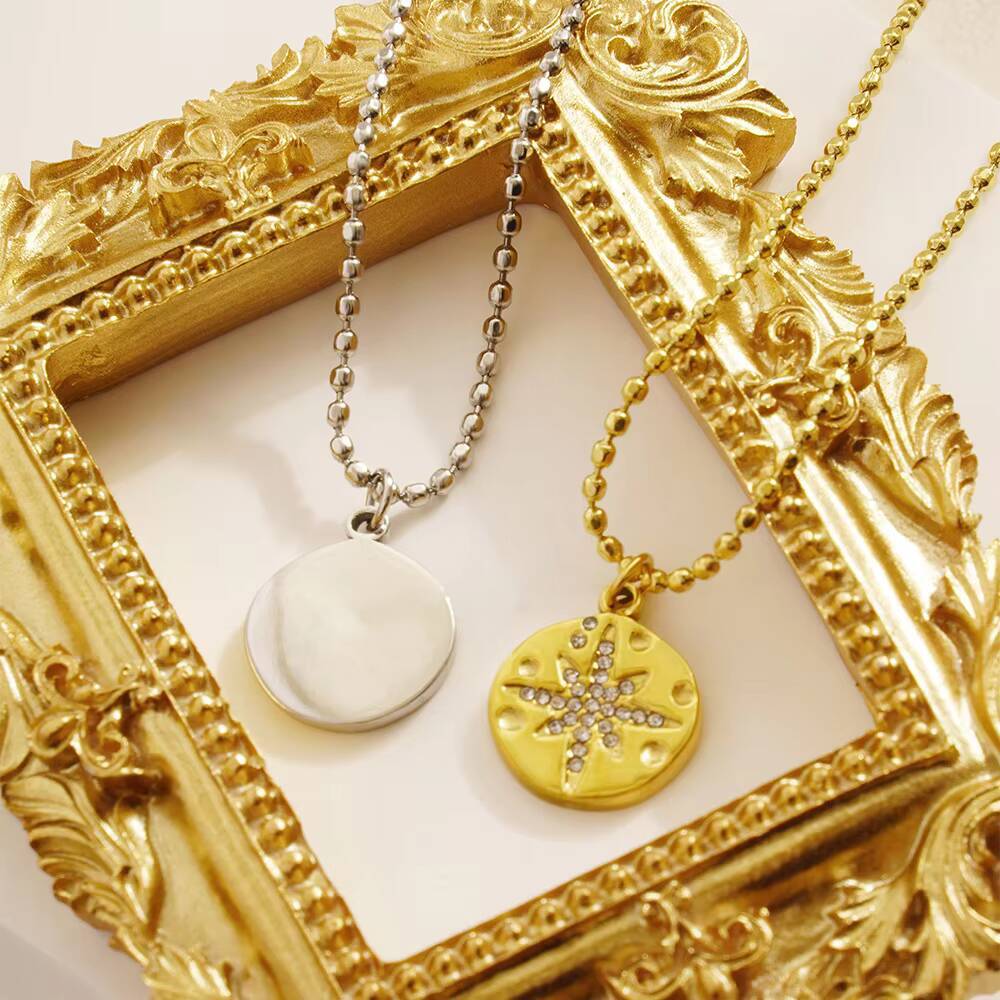 Stainless Steel Women Delicate - Coin Necklace Delicate 评论和价格