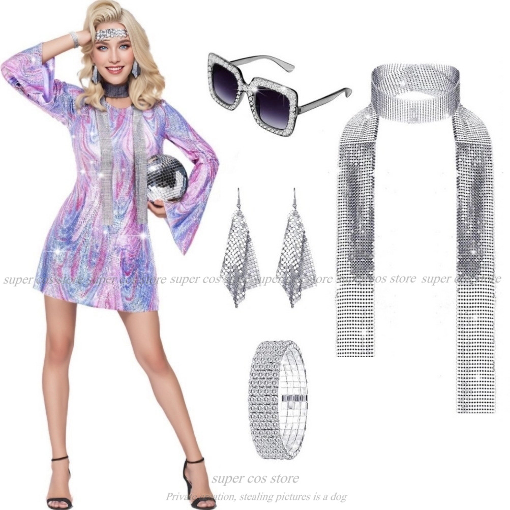70s Disco Women Costume Outfit - Women'S Accessories In The 70S 评论和价格