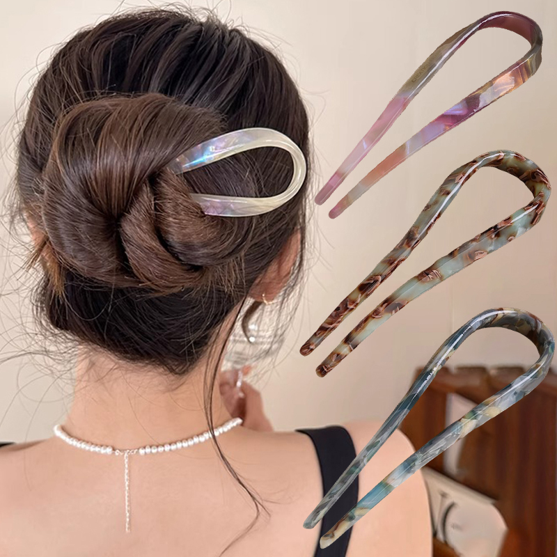 U-Shaped Hair Sticks Acetate A - Women Accessories On Sale 评论和价格