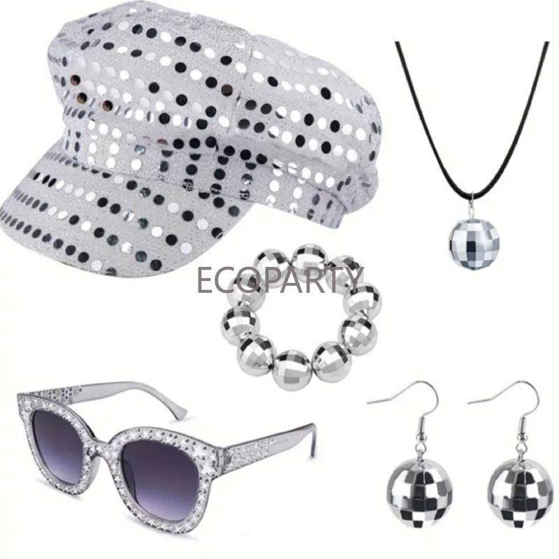 2024 3PCS/5PCS 70s Disco Costu - Women'S Accessories In The 70S 评论和价格