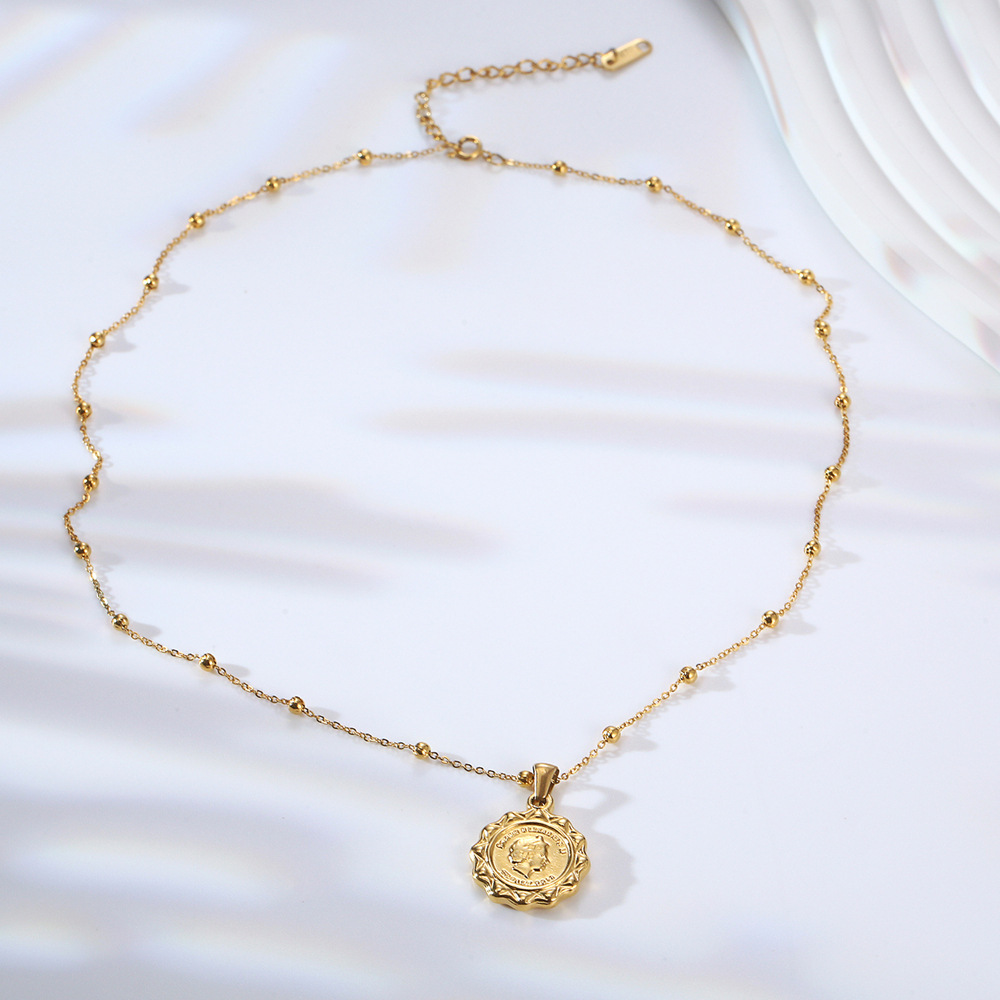 Stainless Steel Women Delicate - Coin Necklace Delicate 评论和价格