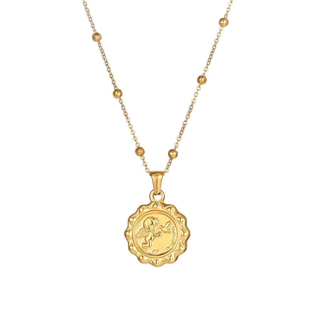 Women Delicate The Angel Cupid - Coin Necklace Delicate 评论和价格
