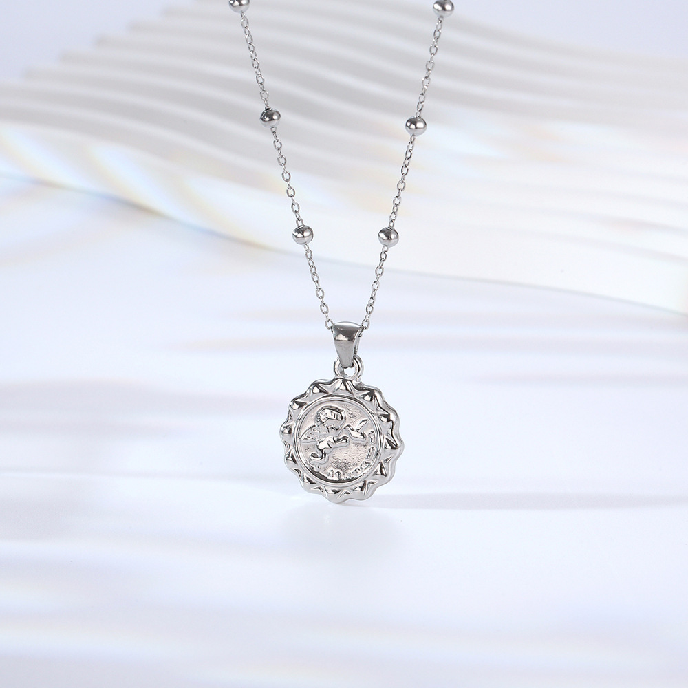 Women Delicate The Angel Cupid - Coin Necklace Delicate 评论和价格