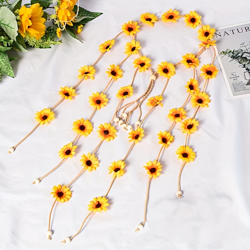 Flower hippie headband, flower - Women'S Accessories In The 70S 评论和价格