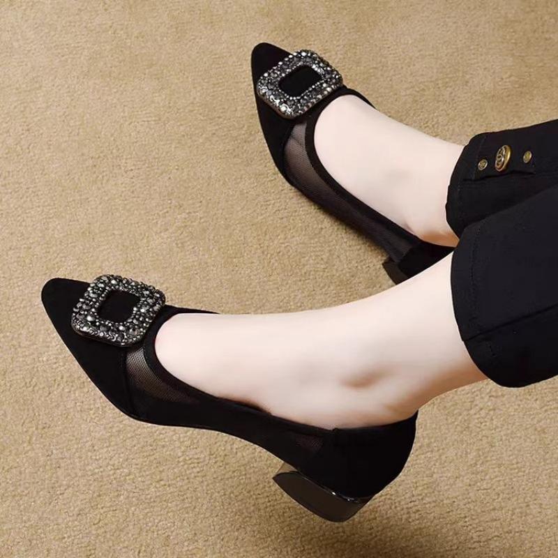 Elegant Pointed Toe Mesh Block - Women'S Shoes And Accessories 评论和价格