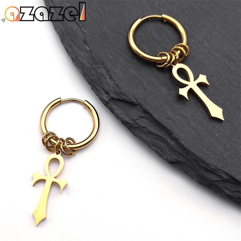 Egypt Ankh Cross Hoop Drop Dan - Women Accessories Egypt 评论和价格