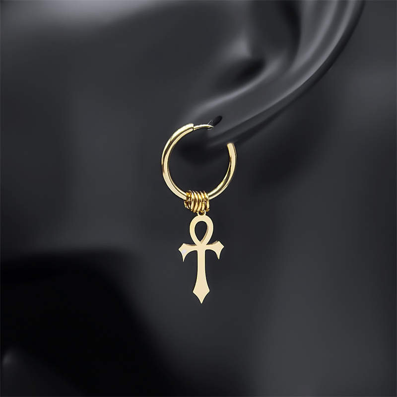 Egypt Ankh Cross Hoop Drop Dan - Women Accessories Egypt 评论和价格